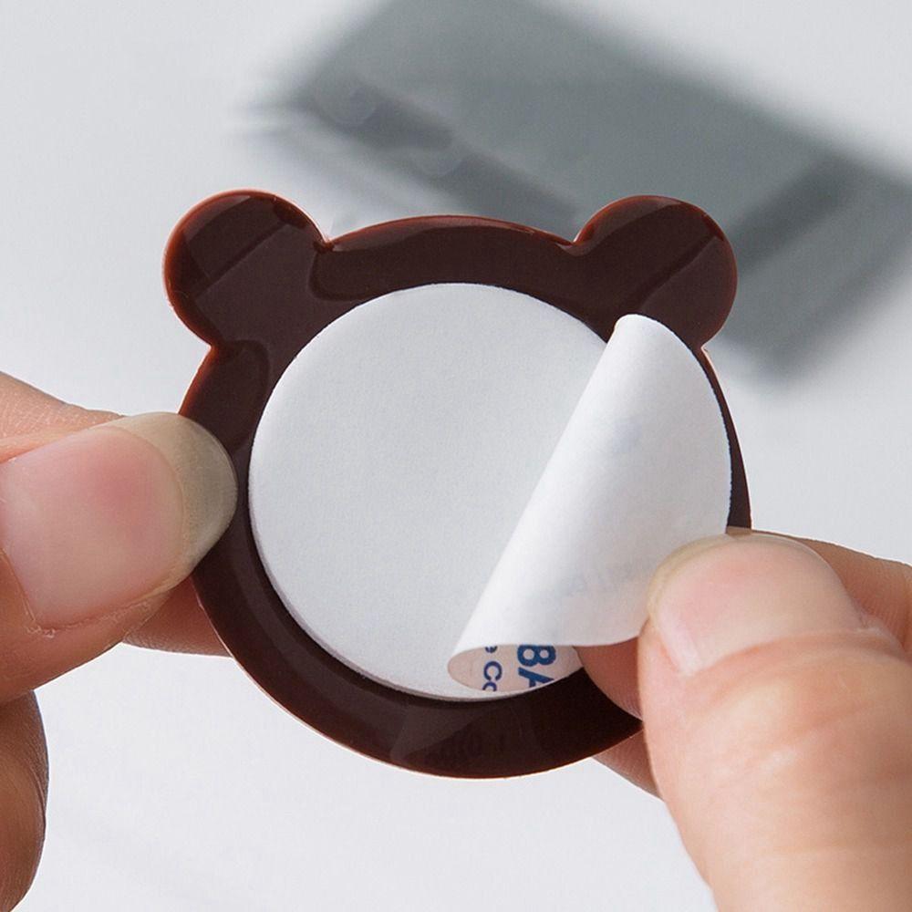 Силиконовый ограничитель двери с изображением животных из мультфильмов, самоклеящиеся бесшумные антивибрационные защитные накладки на стены, наклейка на холодильник