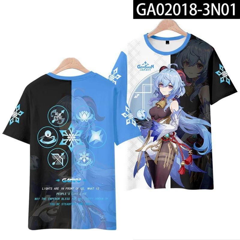 Новая игра аниме Genshin Impact Hutao Yae Miko принт футболка 3D мужчины женщины косплей футболка летняя уличная одежда Harajuku унисекс