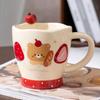 Кружка Apple Bear с ложкой Офисная Красивая Керамическая кружка Милая Высокотемпературная Кофейная чашка Чашка для завтрака
