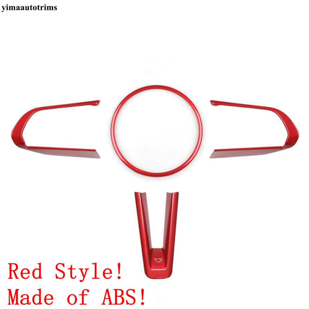 Steering Wheel Button Decoration Cover Kit Trim For Mazda 3 - 2025 / CX-30 - 2025 ABS Red / Carbon Fiber Accessories