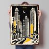 Dubai Skyline At Night Tinplate Poster Custom Wall Art Vintage Metal Signs Retro Tin Plaque for Room Ornaments Home Decor Items