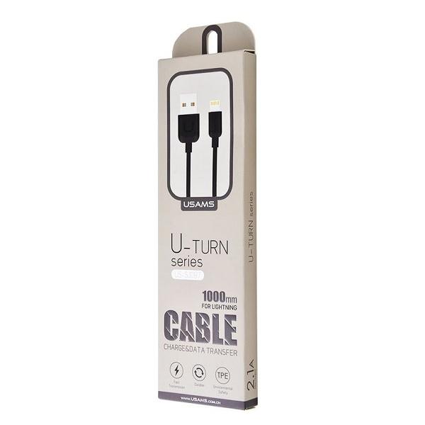 USAMS U-Turn lightning cable 1mblack/black 2A IPUSBXD01 (US-SJ097)