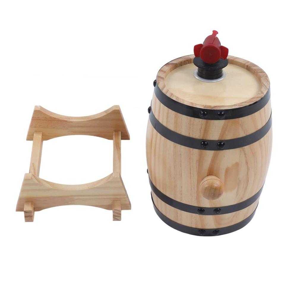 7 piece Pine Wood Wine Aging Barrels With Stand Whiskey Barrels Vintage Beer Barrels Home