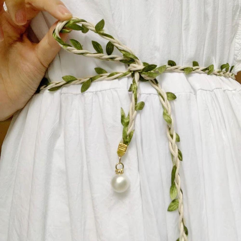 Leaf Leather Weave Waist Chain Bohemian Dress Decoration Fashion Ethnic Style Waist Belt Party