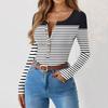 Women's Slim Bottom T-shirt Fashion Casual Gradient Printing Round Neck Pullover Long Sleeve Top
