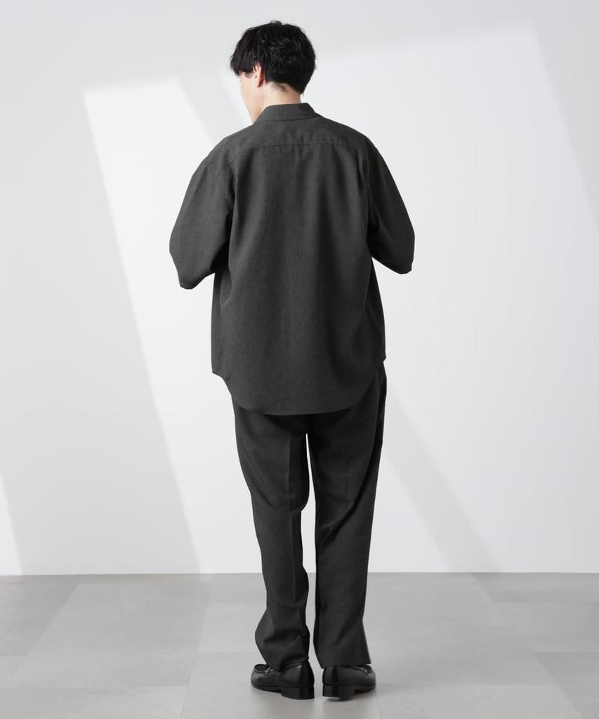 Брюки Nano Universe Tech Linen Relaxed Tuck Tapered, мужские, размер M, 023, угольный, 672-5127217