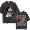 Винтажная стираная футболка с графикой Криса Брауна Breezy Bowl XX Tour 2026 Мерч Футболки Мужские Женские Хип-хоп Мода Оверсайз Футболки