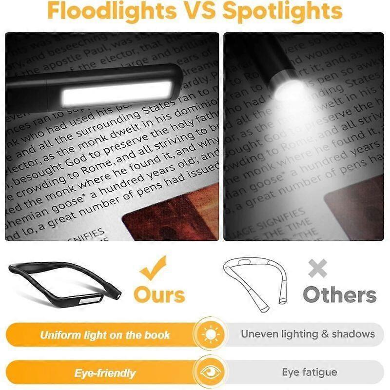 Reading Light Neck Reading Light - Rechargeable Reading Light in Bed, 3 Colors Flexible LED Reading Light Neck Lamp for Book