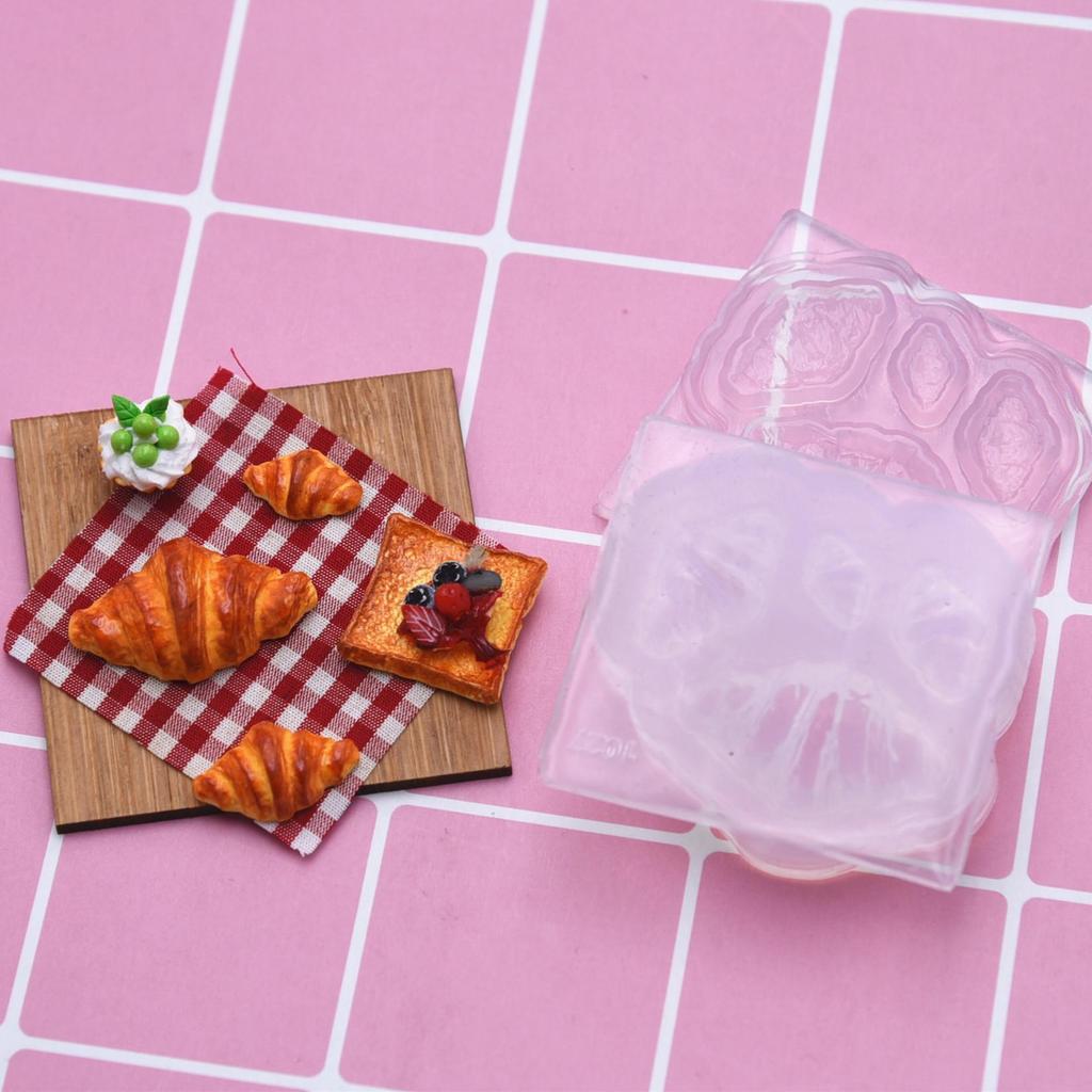Миниатюрная силиконовая форма для DIY кукольного домика 3D ломтики хлеба
