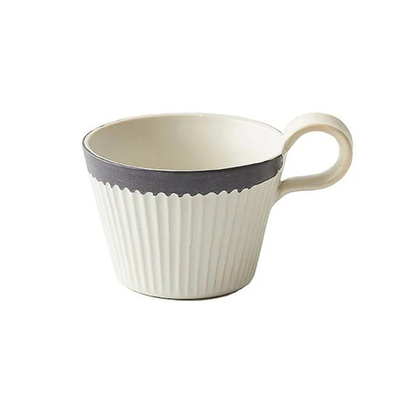 1 шт. 320 мл керамическая кружка винтажная кофейная японская кружка ручной работы для завтрака овсянки молока чашка для капучино для офиса дома вода