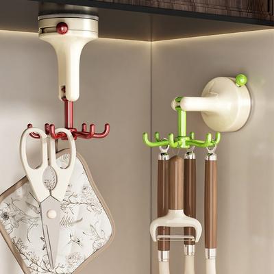 Крючки-вешалки на присосках, настенные, вращающиеся на 360 градусов, крючки для настенного хранения, новый кухонный органайзер