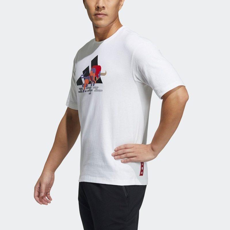 Adidas CNY Collection Drop Shoulder Sleeve T Shirt Men's White GP1835