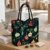  Christmas Print Large Tote Bag Fashion Casual Holiday Shoulder Handbag for Daily Use