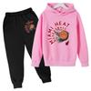 Winter Warm Comfortable Outerwear Set Fashionable Casual Hoodie Basketball Framed Printed Children's Set