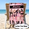 Custom Name Kpop Fashion Microfiber Beach Towel Super Soft & Absorbent for Bath, Beach, Travel  Bath Time Accessory, Fan gifts