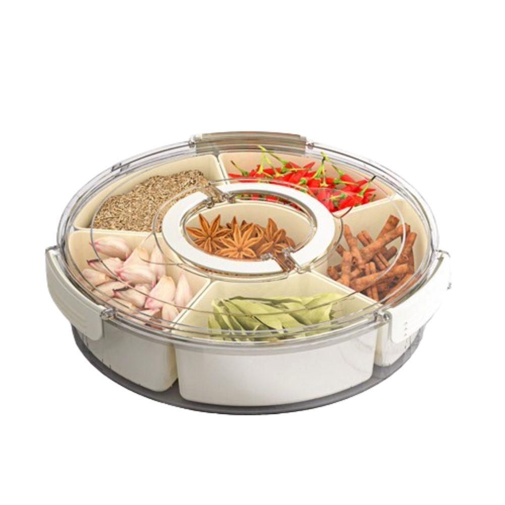 6-секционная кухонная полка для специй с герметичной крышкой, коробка для приправ, коробка для хранения продуктов