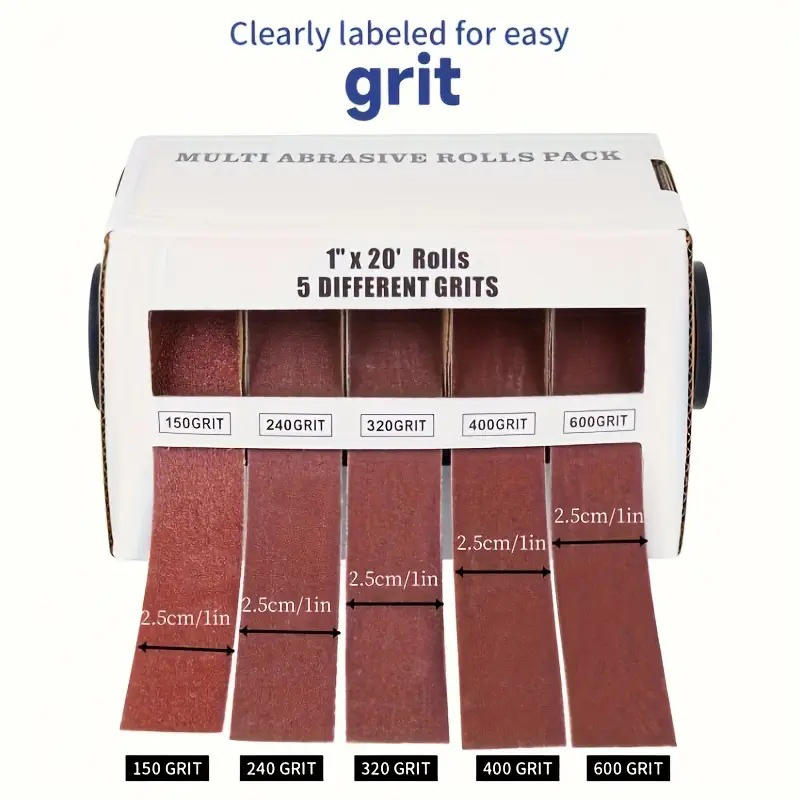 4/5/6 Rolls of Sandpaper Dry Abrasive Tape with Removable Sandpaper Bag with Cloth Dispenser