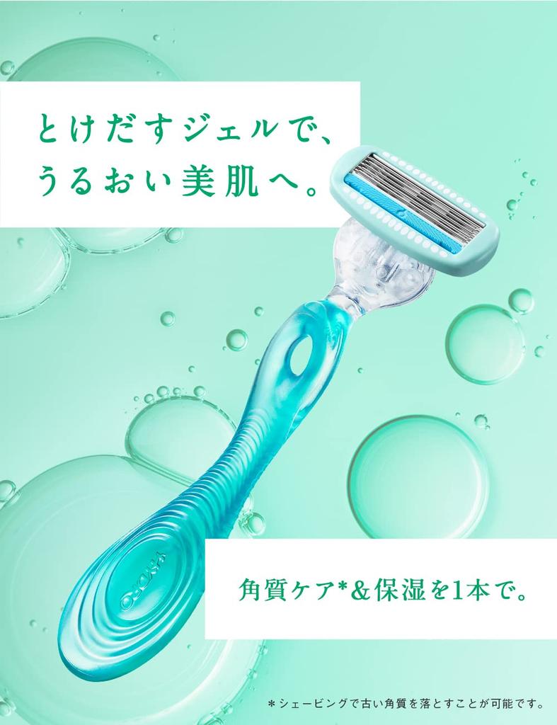 Schick Комбинированная маска Hydrosilk для чувствительной кожи (держатель (с лезвием) + 4 сменных лезвия) Женская бритва зеленая