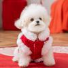 Pet cotton-padded clothes and silver wool New Year's traction vest small dog than panda Mimi autumn and winter two-legged dog clothes