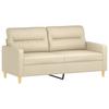 2 Piece Sofa Set with Cushions Cream Fabric