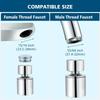 360° Swivel Swivel Faucet Aerator 2-Flow Sprayer Dual-Function Kitchen Faucet Aerator Female Thread Chrome Finish