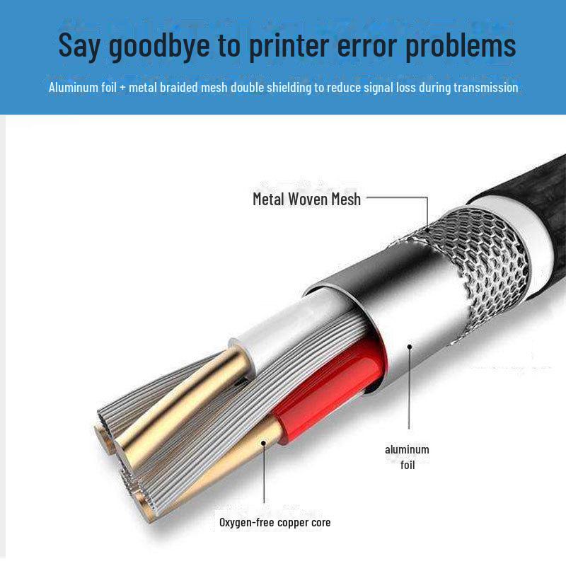 Прозрачный синий USB 2.0 A - B Male Data Cable для сканеров