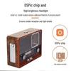 Ретро Солнечный Многодиапазонный Коротковолновый Радиоприемник и Bluetooth-динамик с USB/SD-плеером, Часами и Аварийным Светом