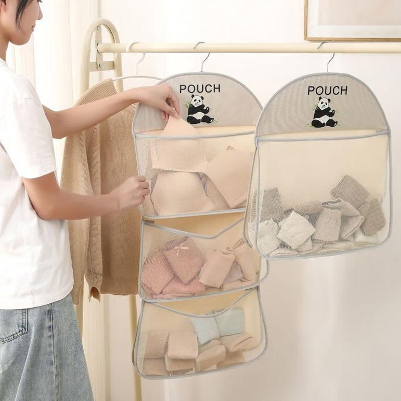 1 шт. Сетка для хранения бюстгальтеров, многослойные сумки для хранения, экономящие место, для нижнего белья, носков, дышащая подвесная сетчатая сумка, органайзер для хранения
