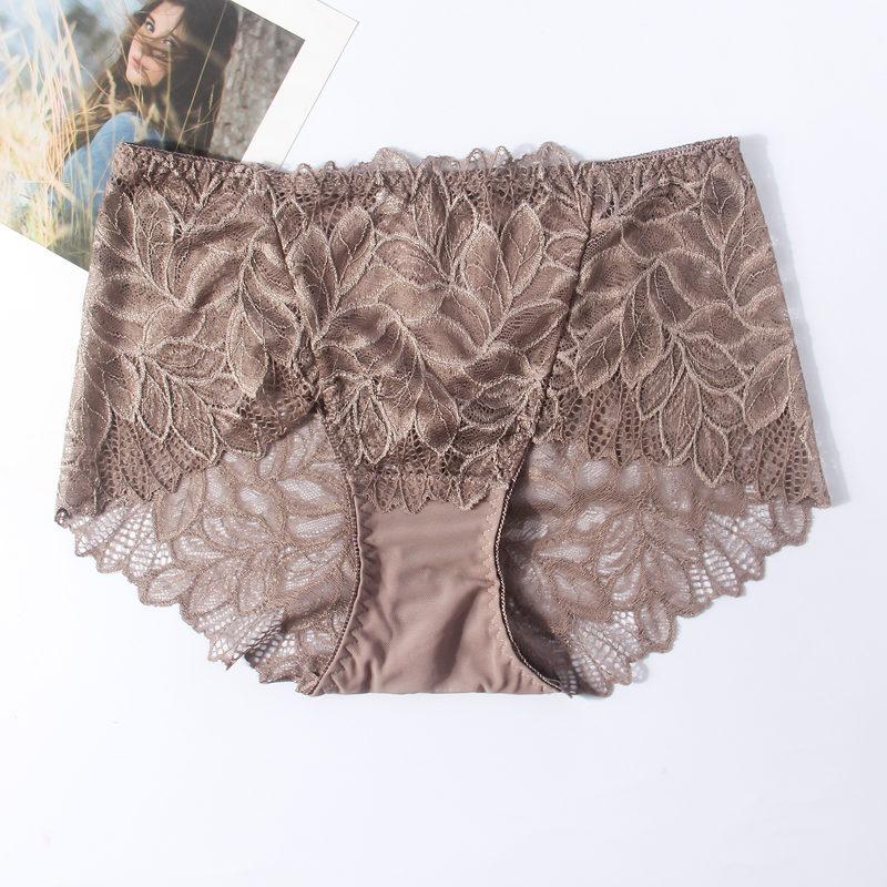 Large Size Panties Sexy Lace Women's Hollow Out Underpants High Waist Cotton Crotch Briefs Boyshorts for 100kg