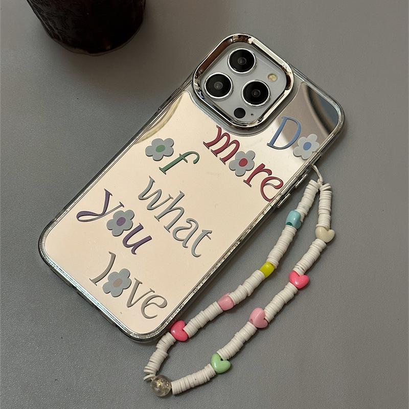 Чехол Zhitai Apple Mirror для iPhone 15 Pro Max: Три в одном с браслетом — подходит для iPhone 12, 13, 14