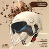 Helmet Electric Car Women's 3c Summer Helmet Double Lens Model with Ear Protection and Sun Protection Class A Riding 3C Certified Battery Car Sunshade