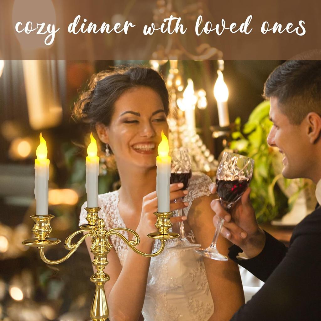 Плавающие свечи с дистанционным управлением, 12 шт., светодиодные беспламенные мерцающие конические свечи, теплый белый цвет