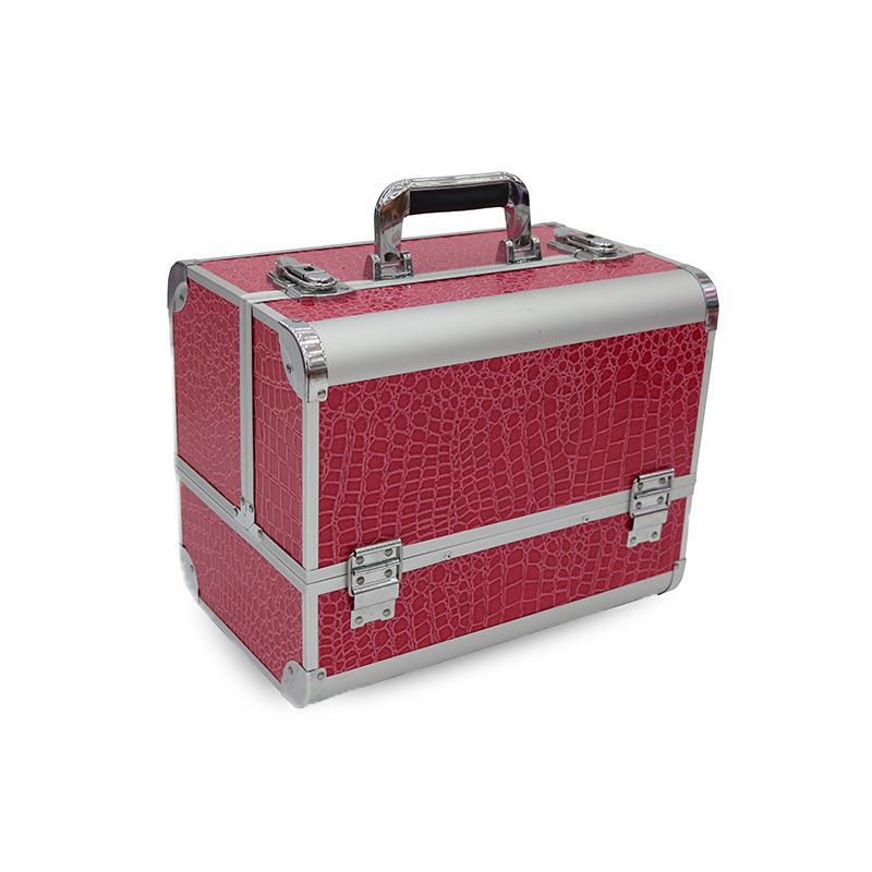 Алюминиевый ящик для косметики и инструментов для дизайна ногтей, татуировок и наращивания ресниц - двойной, открытый, студенческий ящик для хранения