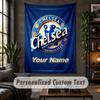 Wall Tapestry Chelsea FC Print Custom Name Text Wall Hanging Home Decor