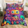 Robot Duvet Cover Cartoon Toys Intelligent Equipment Bedding Set Watercolor Flowers Comforter Cover 3pcs Polyester Quilt Cover