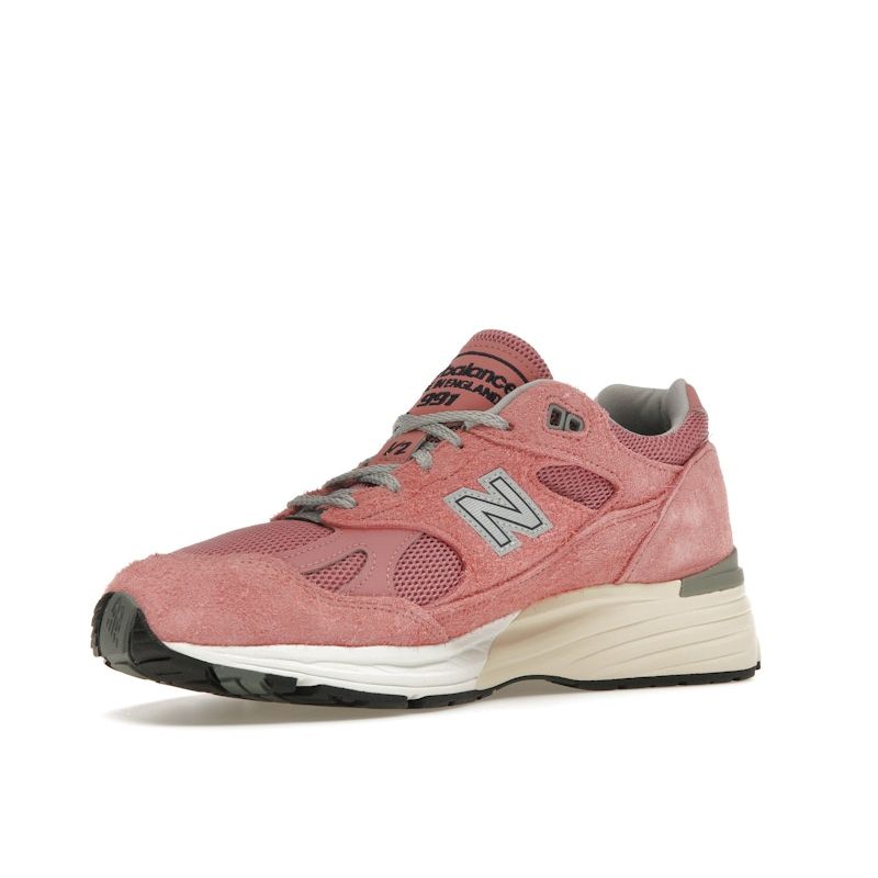 New Balance 991v2 Сделано в Англии фирменные абрикосовые унисекс кроссовки розовые военно-морская академия серебристые U991PK2