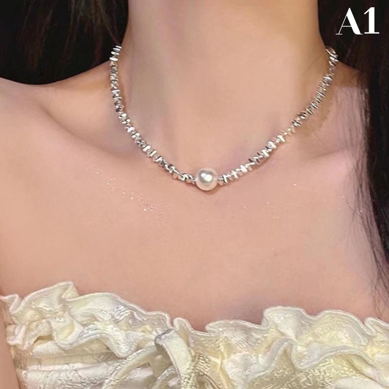 Жемчужное геометрическое нерегулярное плетение ожерелья Европа и Америка преувеличенная цепь