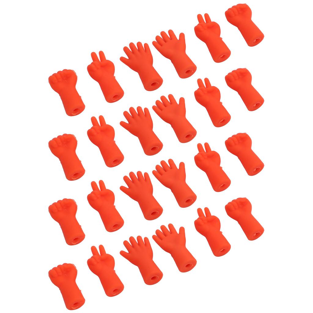 Knitting Needle Stoppers, 24 Pcs Rubber Needle Tip ors with Rock Paper Scissors Design for Knitting Wving Crocheting Craft