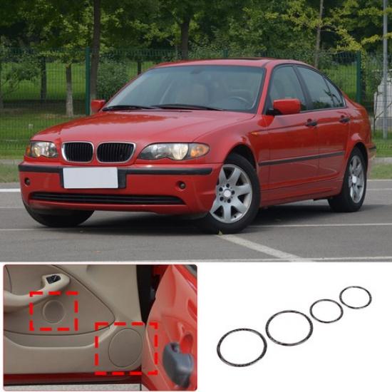 Декоративное кольцо для динамика двери из углеродного волокна для BMW 3 серии E46 1998-2005