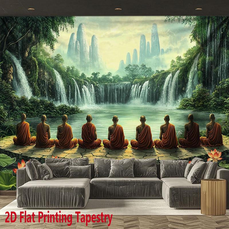 Zen meditation art Digital printing polyester wall tapestry suitable for use in living rooms bedrooms offices bars party