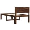 Single Bed Frame with Headboard ROSTOCK Dark Brown 100 x 200 cm