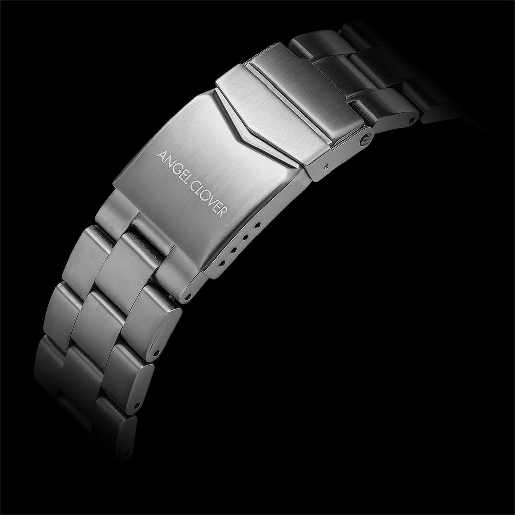 Mondo Solar Solar Chronograph Sapphire Glass Black Dial NMOS44SBBK Silver [Angel Clover] Men's