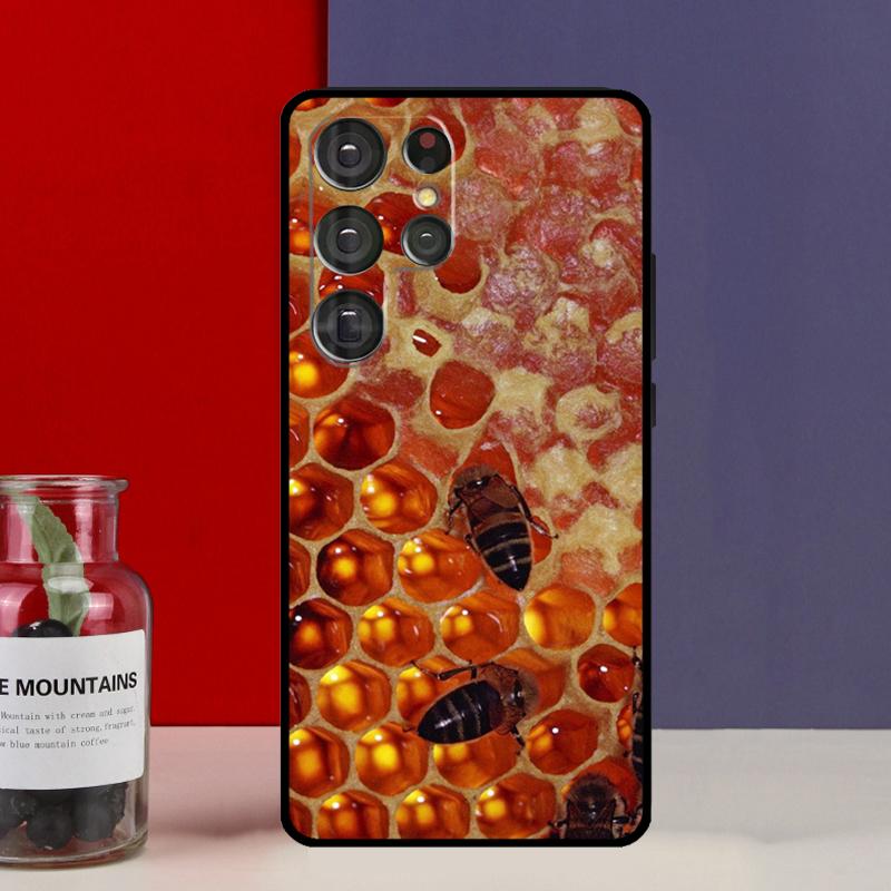 Золотой Сотовый Медоносная Пчела Чехол-Фонда Для Samsung Galaxy S25 Ultra S9 S10 S20 FE S21 S22 S23 Plus S24 Ultra Чехол для Телефона