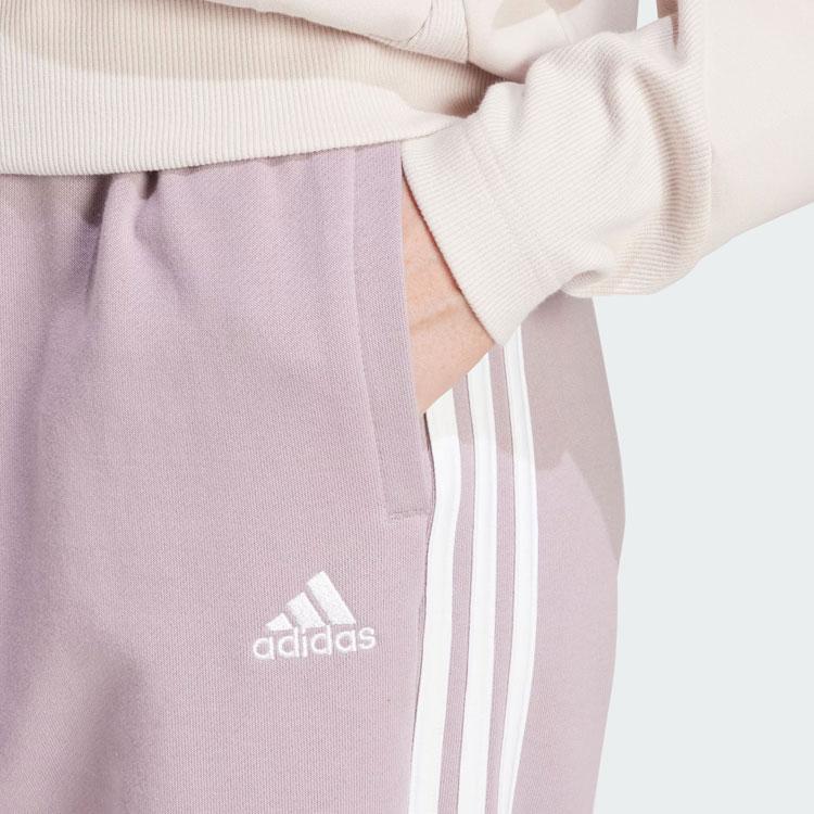 adidas Свободные брюки Essential, три полоски, цветные блоки, трикотажные спортивные брюки с манжетами на завязках, женские брюки серо-фиолетового цвета IR6067