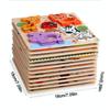 3D Wooden Puzzles Safe Cute Animal Series Animals Cognitive Jigsaw Puzzle Portable Cartoon Animals Puzzles