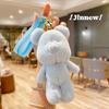 Delightful Candy Colored Plush Bear Keychain Cute Cartoon Pendant For Stylish Girls