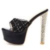 Fashion Sexy Summer Mules Shoes Woman Slippers 15cm Extreme High Heels Lady Slides Luxury Stiletto Heeled Platform Sandals Large Size 45