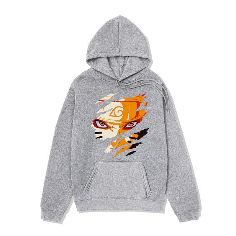 Mens Naruto Anime Hoodie Winter Thick Fleece Lined Casual Oversized Pullover Sweatshirt In Multiple Colors