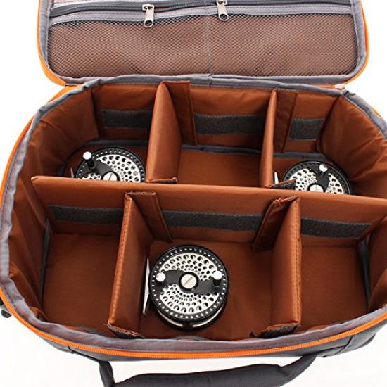 Fly Reel Bag Shoulderhandbag Type with Inner Pocket #3 To #10 6 Reel Storage RP-SB200