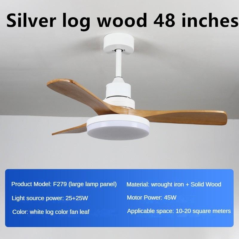 45 Вт бытовой интеллектуальный регулируемый частотный электрический вентилятор для гостиной, светильник из цельного дерева, ретро-вентилятор для ресторана, полный спектр